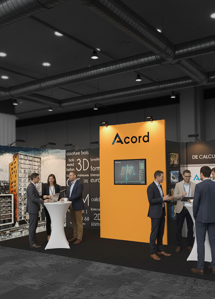 Stand professionnel au design moderne conçu à Saint-Maurice pour un salon d’entreprise